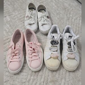adidas Women's Sneakers in White, Cream, and Pink